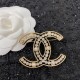 Chanel Classic 6 pearl and diamond studded double-C brooch