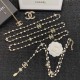 Chanel Classic 6 pearl and diamond studded double-C brooch