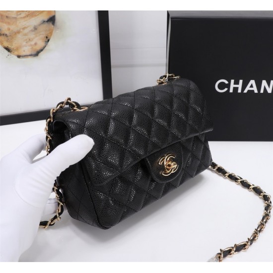 Chanel Eternal Classic Caviar Cowhide Shoulder Bag Diamond shaped grid messenger bag