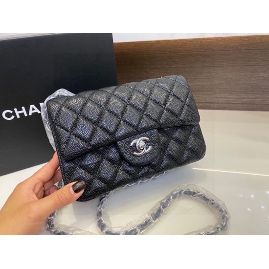 Chanel Eternal Classic Caviar Cowhide Shoulder Bag Diamond shaped grid messenger bag