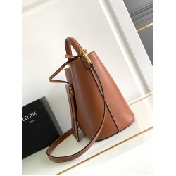 Celine AAAAA+ Louise Smooth Cow Leather Bucket Bag Buckle Triumphal Arch Handheld/Crossed/Shoulder Flip Magnetic Buckle Bag