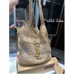 YSL Women Handbag Summer Lafite Handwoven Straw Bags Handwoven Beach Big Totes Female Casual Handle Designd Shoulder Bag With Wallet For Lady Travel