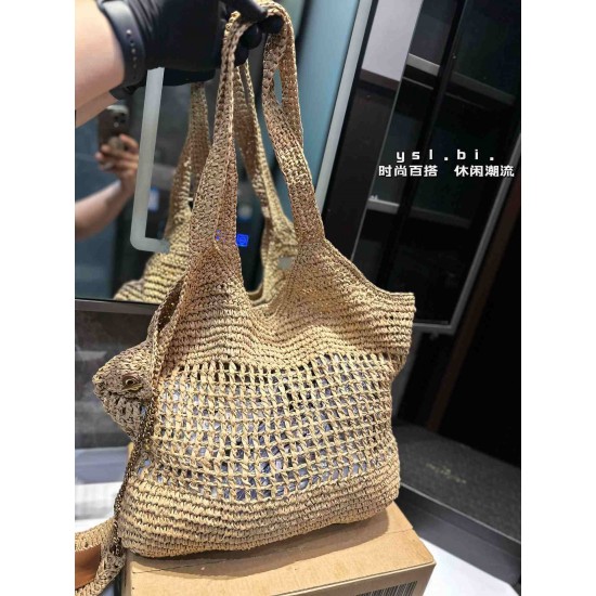 YSL Women Handbag Summer Lafite Handwoven Straw Bags Handwoven Beach Big Totes Female Casual Handle Designd Shoulder Bag With Wallet For Lady Travel