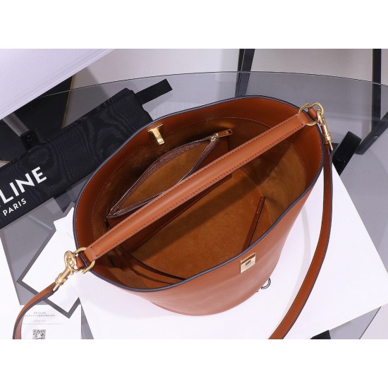 Celine AAAAA+ Bucket 16 Large capacity cowhide water bucket bag