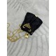 Prada AAAAA+ Mini Imported fabric small water bucket Triangle logo chain diagonal cross bag