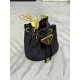 Prada AAAAA+ Mini Imported fabric small water bucket Triangle logo chain diagonal cross bag