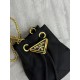 Prada AAAAA+ Mini Imported fabric small water bucket Triangle logo chain diagonal cross bag