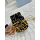 Prada AAAAA+ Mini Leopard print small water bucket Triangle logo chain diagonal cross bag