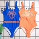 Hermes  New women's one-piece backless triangle swimsuit slimming hot spring swimsuit