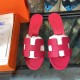 Hermes Designer's Classic Genuine Leather Slippers H letter shaped sand stall shoes