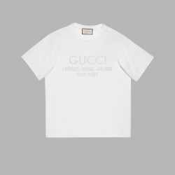 Gucci Unisex loose summer dark print letter print round neck short sleeved T-shirt