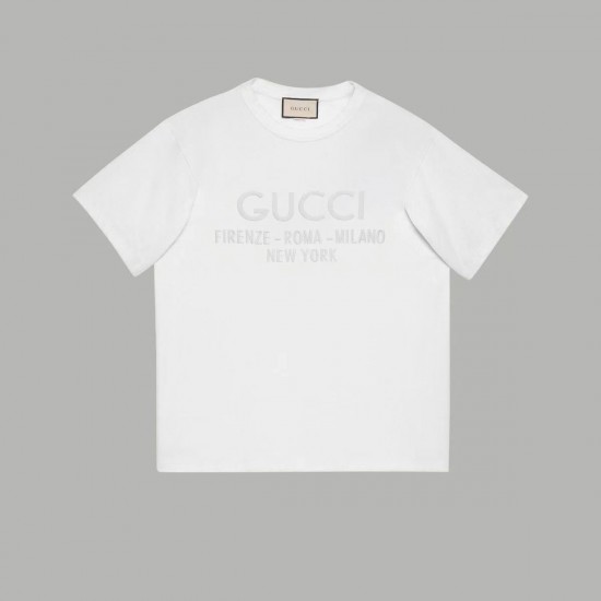 Gucci Unisex loose summer dark print letter print round neck short sleeved T-shirt