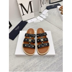 Celine Retro trendy sandals Flat bottomed rivet beach shoes