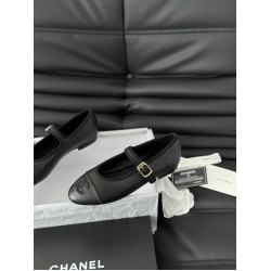 Chanel Female ballet shoes, small leather shoes with a single buckle and flat sole, French Mary Jane shoes