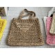 Prada designer's stunning straw woven bag, fashionable beach bag