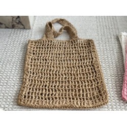 Prada designer's stunning straw woven bag, fashionable beach bag