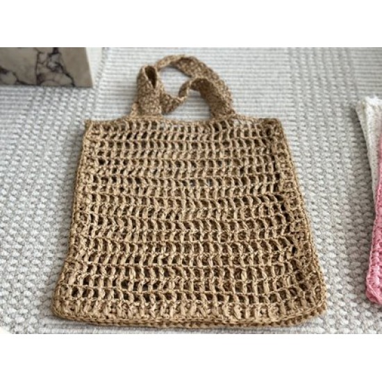 Prada designer's stunning straw woven bag, fashionable beach bag