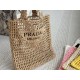 Prada designer's stunning straw woven bag, fashionable beach bag