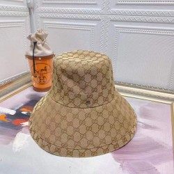 Gucci Sunscreen high-quality canvas large brimmed fisherman hat