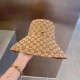 Gucci Sunscreen high-quality canvas large brimmed fisherman hat