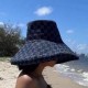 Gucci Sunscreen high-quality canvas large brimmed fisherman hat