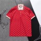 GUCCI Summer New Fashion Short sleeved Men's T-shirt POLO Printed lapel knit GG letter half sleeved top