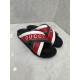 Gucci Green and red combination slide sandals woven with striped rubber slippers sandals