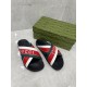 Gucci Green and red combination slide sandals woven with striped rubber slippers sandals