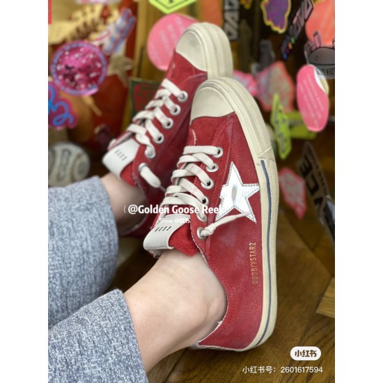 GGDB Silver pentagram accessories New Spring/Summer VSTAR2 Dirty Shoes SUPERSTAR Canvas high version Golden Goose Deluxe Brand Sneakers