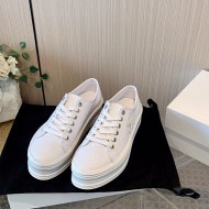 Celine White thick soled cowhide sports shoes Triumphal Arch casual single shoes