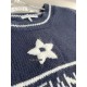 Dior Five pointed Star Embroidered Knitted Short sleeved Woolen sweater