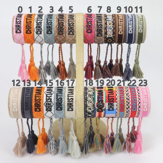 Dior letter bracelet tassel woven hand rope