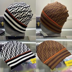 Fendi beanies Double F letters Knitted hat Warm rolled edge hat