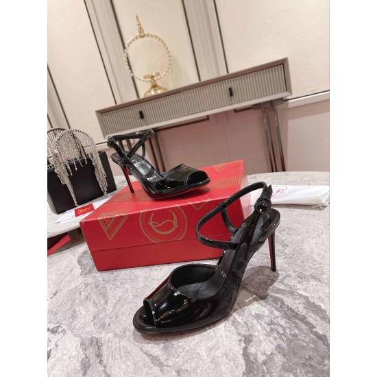 Maison Christian Louboutin Fish mouth shaped side strap sandals So Jenlove Stiletto heels heel sandals