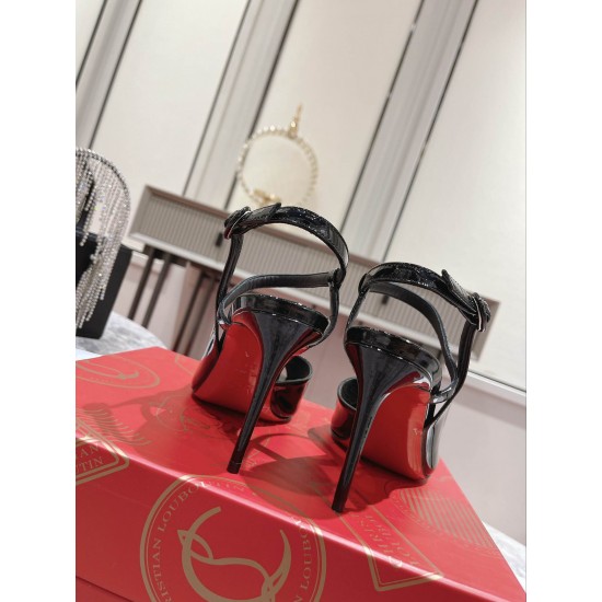 Maison Christian Louboutin Fish mouth shaped side strap sandals So Jenlove Stiletto heels heel sandals