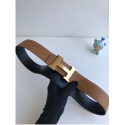 Hermes Smooth leather buckle H-letter belt