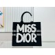 Dior New versatile single shoulder large capacity tote bag, mommy cartoon tote bag, outdoor travel canvas bag