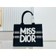 Dior New versatile single shoulder large capacity tote bag, mommy cartoon tote bag, outdoor travel canvas bag