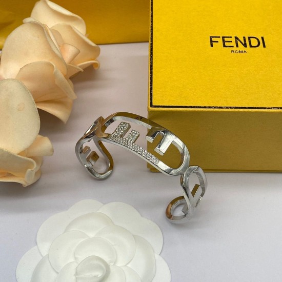 Fendi Advanced letter wristband Adjustable retro style diamond studded women's bracelet