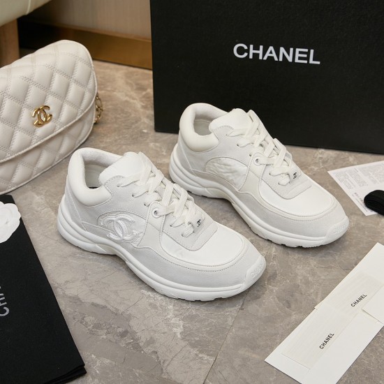 Chanel Color blocking casual shoes, thick soled height increasing sports shoes