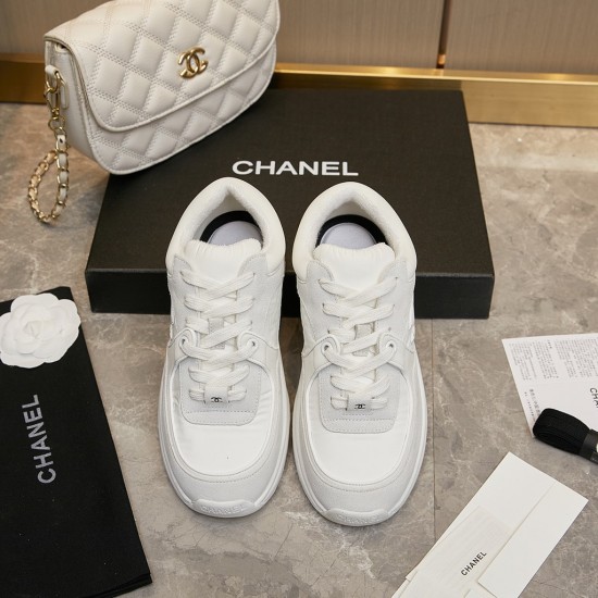 Chanel Color blocking casual shoes, thick soled height increasing sports shoes