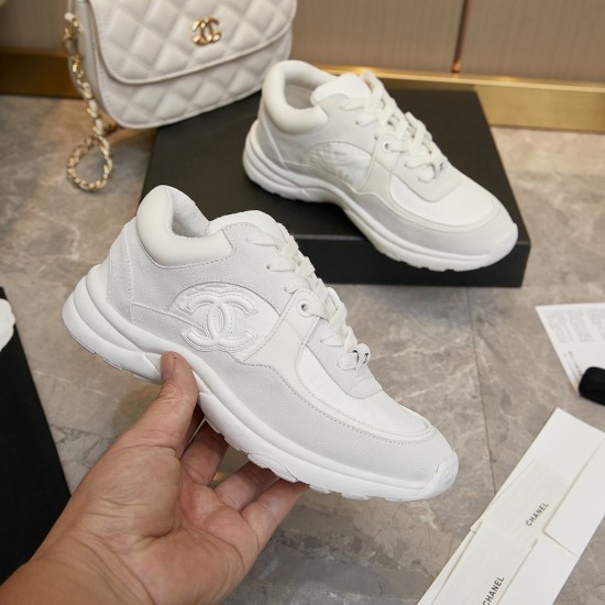 Chanel Color blocking casual shoes, thick soled height increasing sports shoes