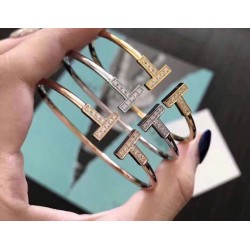 TIFFANY Couple's Double T inlay Imitation diamond  Bracelet