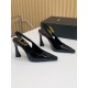 YSL High heels and empty shoes SAINT LAUREN Calf patent leather horseshoe sandals