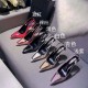 YSL Sharp pointed metal square buckle internet famous single shoe Naked temperament women's slim high-heeled toe sandals