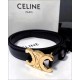 Celine Triumphal Arch Women's Copper Buckle Thin Belt Versatile jeans dress with leather belt decoration