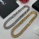 YSL European and American fashion girlfriend Valentine's Day two-color diamond studded chain necklace