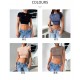 Alo yoga clothes for spring and summer Solid color slim fit cropped short sleeved top