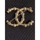 Chanel Bamboo style 8 pearl inlaid diamond double C brooch