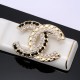 Chanel Diamond&Pearl&Genuine Leather Double C Brooch